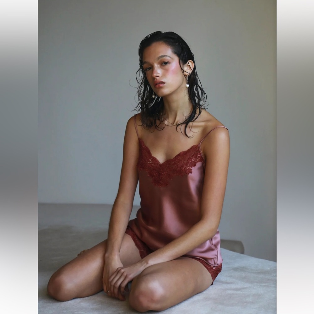 Ginia 100% Silk Cami Sleepwear Set S